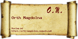 Orth Magdolna névjegykártya